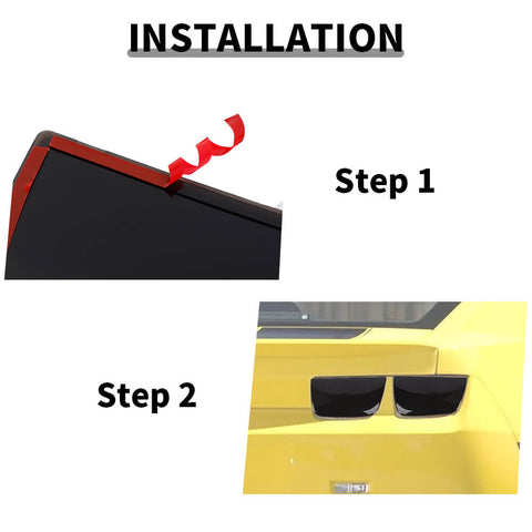 For 2010-2013 Chevy Camaro Smoket Black Front Headlight Taillight Panel Cover Trim Kit