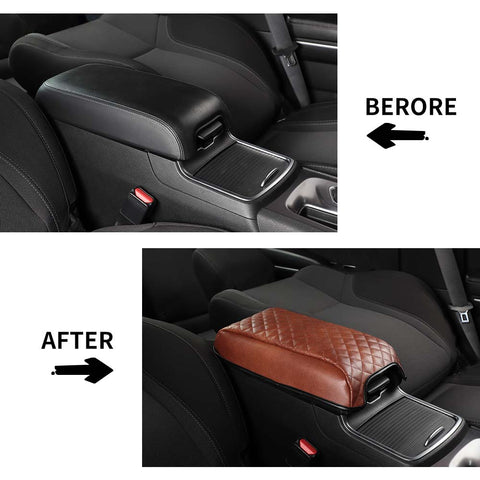 Center Console Cover Armrest Box Leather Pad Cover For Dodge Charger/Chrysler 300C 2011+ Accessories | CheroCar