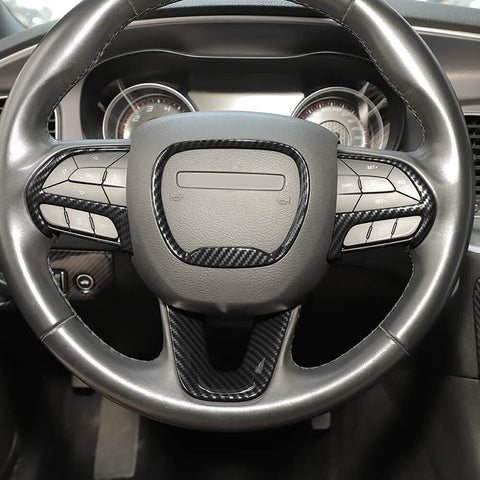 For 2015+ Dodge Charger Center Console Steering Wheel Dash Panel Cover Trim Kit