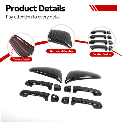 For 2017-2023 4Runner Rearview Mirror Cap Cover Trim Door Handle Shell Cover