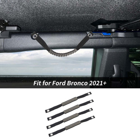 4 x Roll Bar Roof Top Grab Handles Grip For Ford Bronco 2021+ 2/4 Doors Accessories | CheroCar