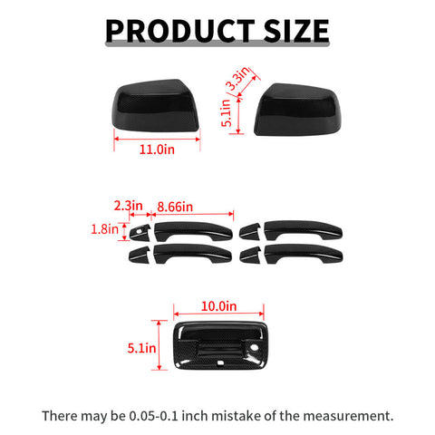 For 2014-2022 Chevy Colorado/GMC-CANYON 12 x Rearview Mirror & Door Handle & Tailgate Handle Cover Trim Kit