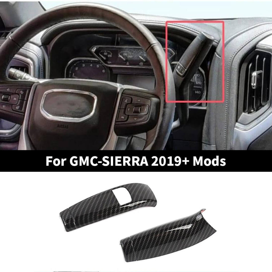 For 2019+ GMC-SIERRA Interior Steering Column Gear Shifter Lever Trim Cover (2 pcs)