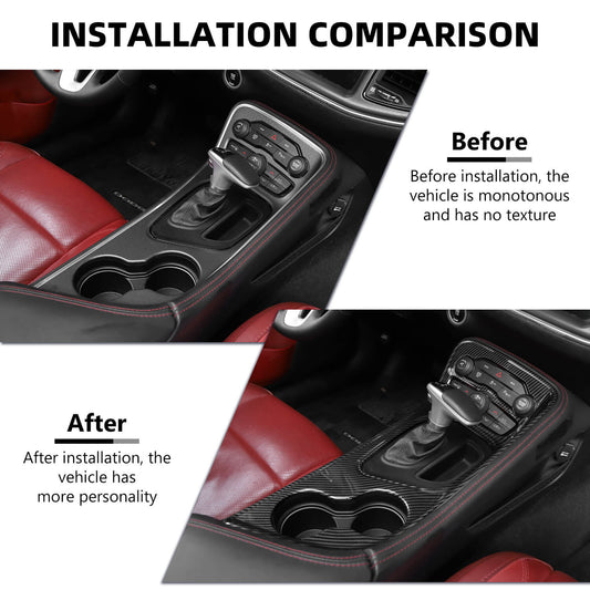 For 2015+ Dodge Challenger Gear Shift Panel Cover Trim