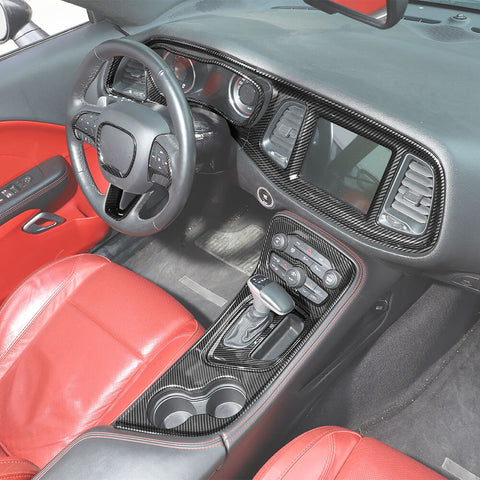 For 2015+ Dodge Challenger 9x Car Interior Dashboard Gear Panel Decor Cover Trim Kit Accessories