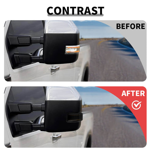 For 2017-2023 F250/F350/F450/F55 Smoked Black Rearview Mirror Turn Signal Light Trim Cover