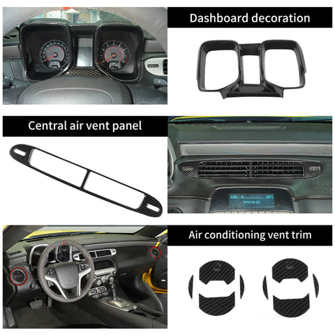For 2012-2015 Chevy Camaro Interior Full Set Center Console Decor Cover Trim Kit