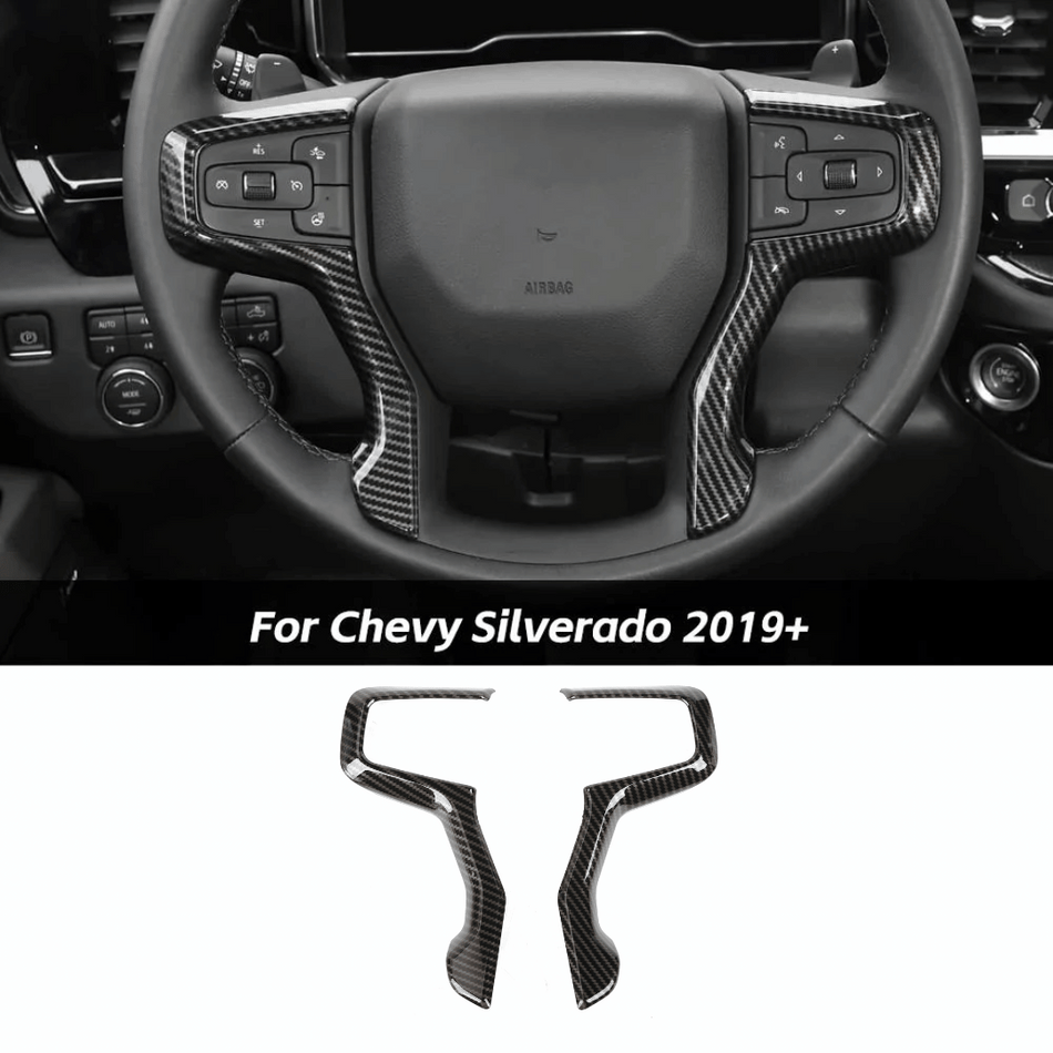 For 2019+ Chevy Silverado 1500 & 2021+ Suburban / Tahoe Steering Wheel Button Cover Trim