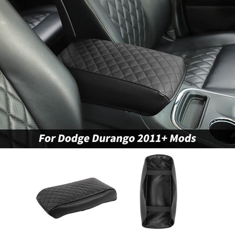 For 2011+ Dodge Durango Leather Armrest Box Protector Decor Cover Trim