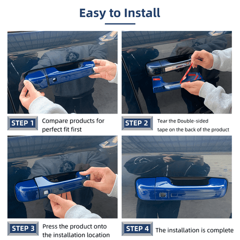 Exterior Door Handle Cover Inserts Handles For Dodge Ram 2018+ Premium Edition Blue Accessories | CheroCar