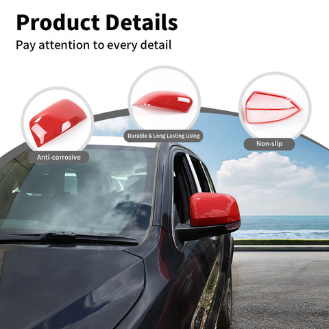 For 2011+ Dodge Durango Side Door Rearview Mirror Cover Trim Shell