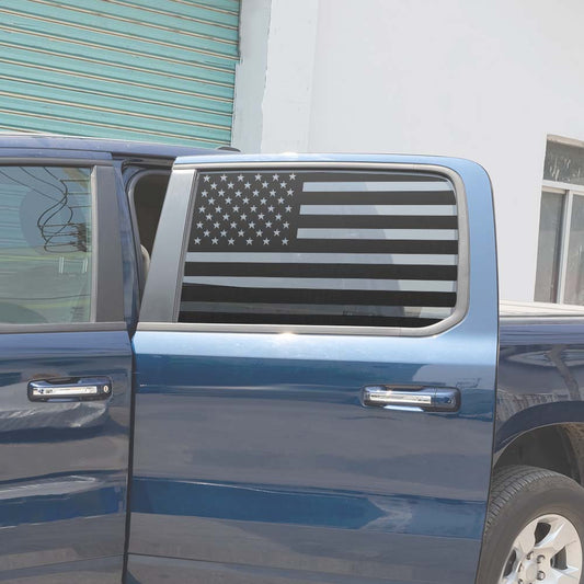 Rear Triangular Window Glass Sticker Cover For Dodge Ram 1500 2018+ US Flag Accessories | CheroCar