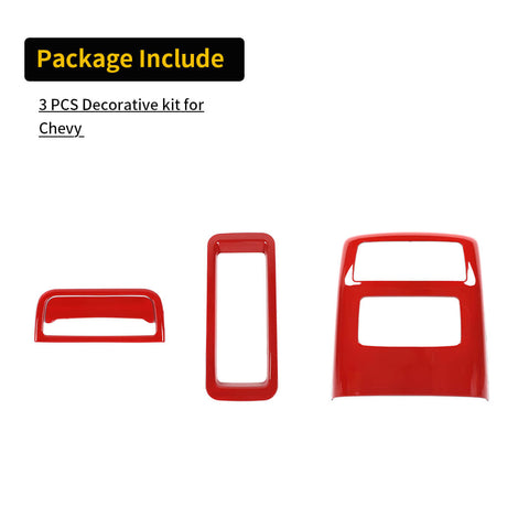 For 2014-2017 Chevy Silverado/Suburban/Tahoe/GMC-SIERRA/YUKON Interior Armrest Box Swtich Rear Air Vent Panel Trim Cover Kit (4 pcs)