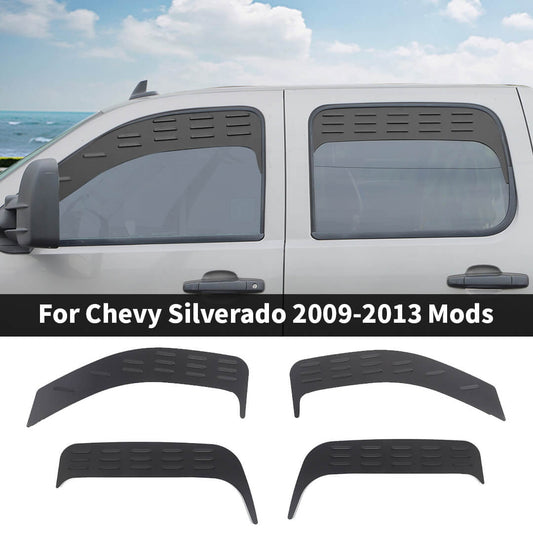 For 2009-2013 Chevy Silverado/2007-2013 Avalanche/GMC-SIERRA Front Rear Window Glass Louver Air Vent Plate Panel