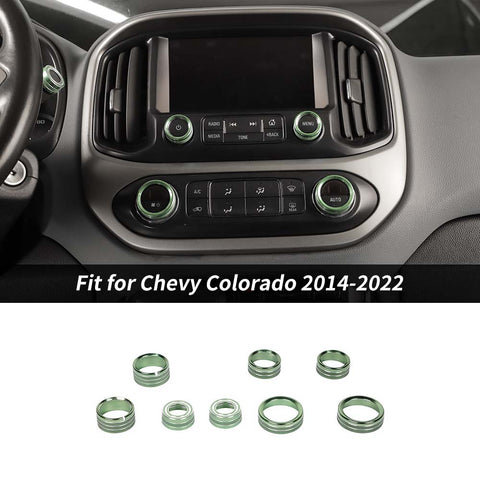 For 2014-2022 Chevy Colorado 8 x Center Console Control Switch Knob Trim