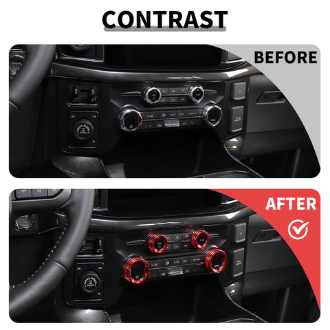 For 2021+ Ford F150 Interior Center Console Air Conditioner Audio Volume Switch Knob Trim