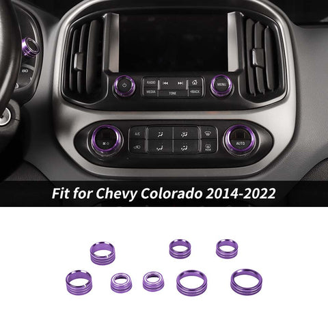 For 2014-2022 Chevy Colorado 8 x Center Console Control Switch Knob Trim