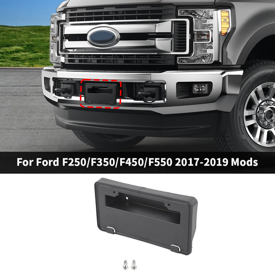 For 2017-2022 Ford F250/F350/F450/F550 Exterior Front Bumper License Plate Bracket