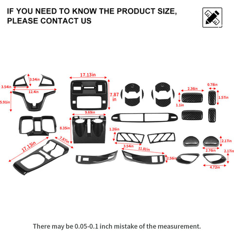 For 2012-2015 Chevy Camaro Interior Full Set Center Console Decor Cover Trim Kit