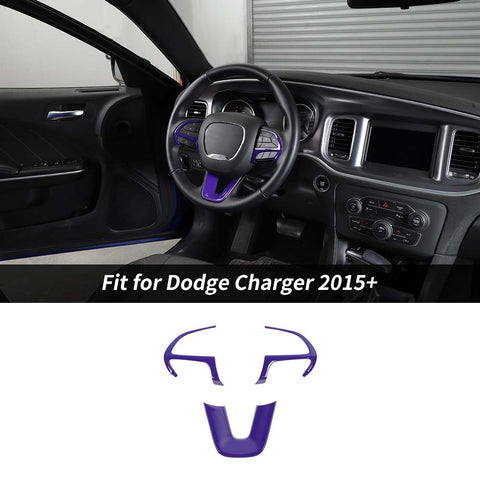 For 2015+ Dodge Challenger & Charger & 2014+ Durango Steering Wheel Decor Cover Trim