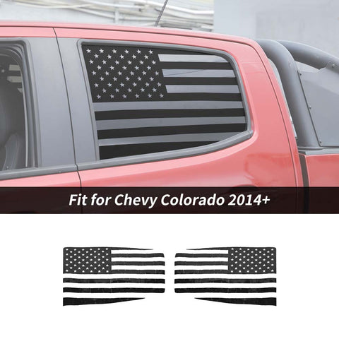 For 2014+ Chevy Colorado Rear Side Window Decal Sticker US Flag