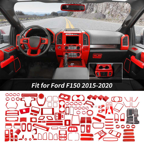 Interior Trim Full Set Available Separately Red For Ford F150 2015-2020 Accessories | CheroCar