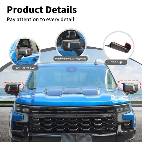 For 2019+ GMC Sierra 1500  Side Rearview Mirror Cap Cover Trim Ox Horn