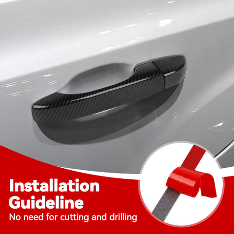 For 2011+ Chrysle 300C Exterior Door Handle Side Mirror Rearview Trim Cover Kit