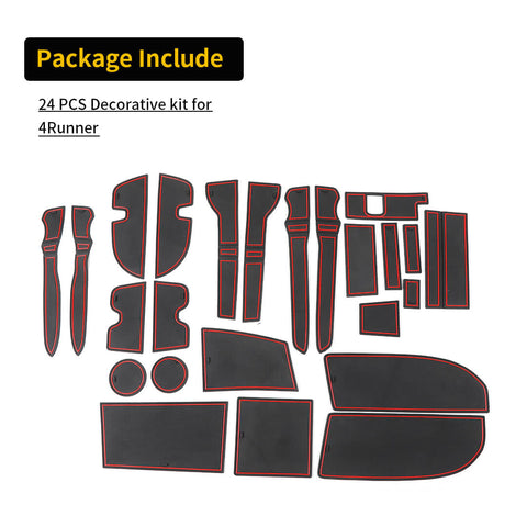 For 2010-2023 4Runner Interior Door Mat Gate Slot Pad Cup Mat Hold Cover