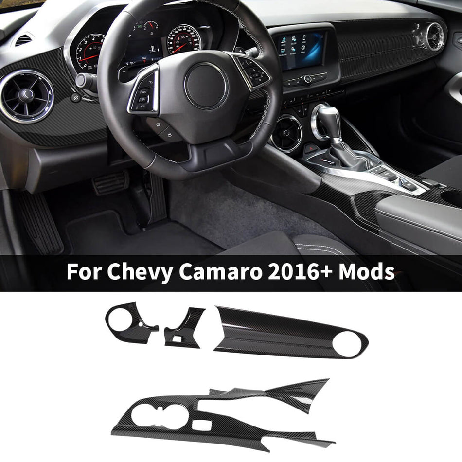 For 2016+ Chevy Camaro Inter Center Console Dash & Gear Shift Panel Cover Trim