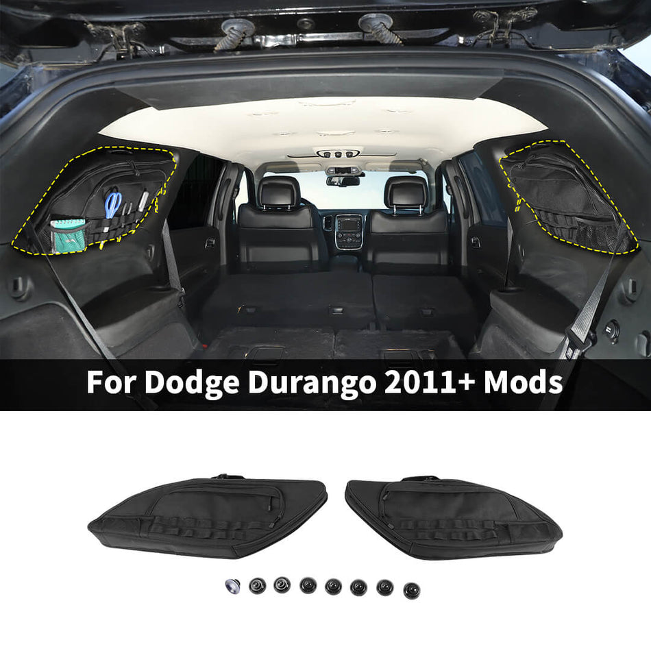 For 2011+ Dodge Durango Rear Window Glass Storage Bag Organizer Packet Accessories (2 pcs)