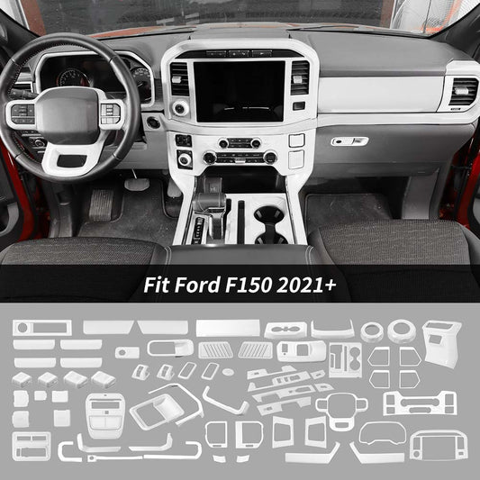 66 x Car Interior Decoration Trim Set For Ford F150 2021+ White Accessories | CheroCar