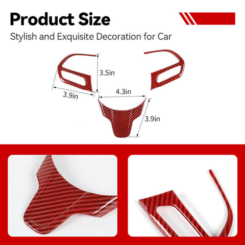 For 2015+ Chrysler 300C Interior Steering Wheel Cover Trim Bezel