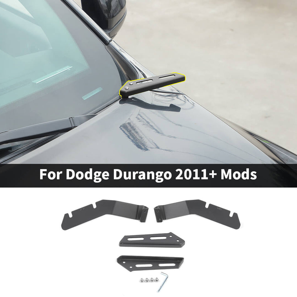 For 2011+ Dodge Durango Sides Front Hood Hinge Ditch Light Lamp Mounts Bracket (2 pcs)