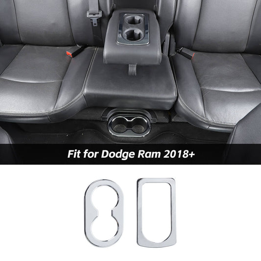 For 2010-2017 Dodge Ram Rear Armrest Box Cup Holder Cover Trim Bezel Red