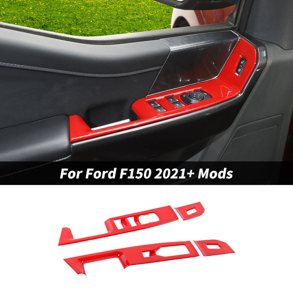 For 2021+ Ford F150 Interior Front Door Window Lift Switch Panel Trim Cover