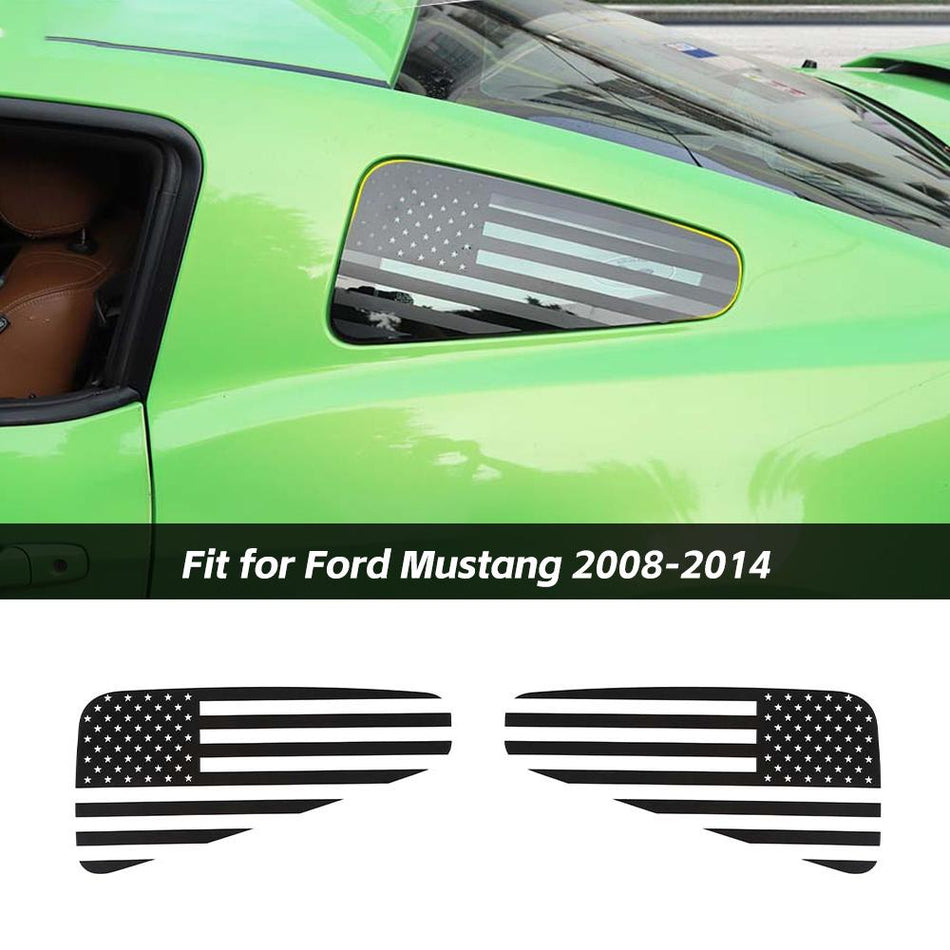 For 2008-2014 Ford Mustang Rear Window Decor Sticker Trim Decal Decor US Flag (2 pcs)