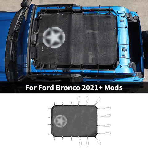 For 2021+ Ford Bronco Car Roof Top Mesh Sun Shade Cover Net