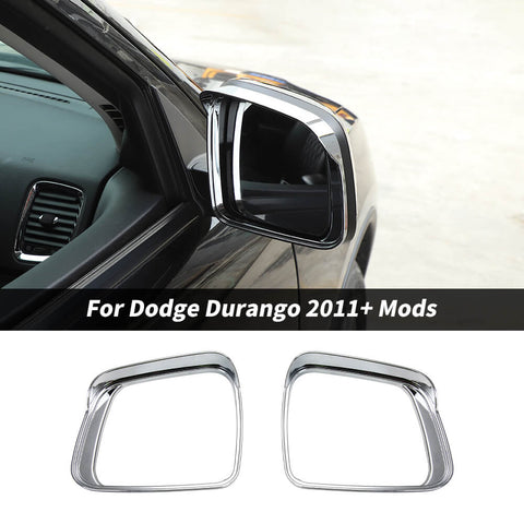 For 2011+ Dodge Durango Rearview Mirror Rain Eyebrow Cover Trim