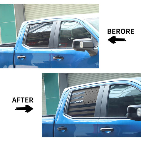 Rear Window Sides Trim Sticker Decal For Chevy Silverado 2019+ Accessories | CheroCar