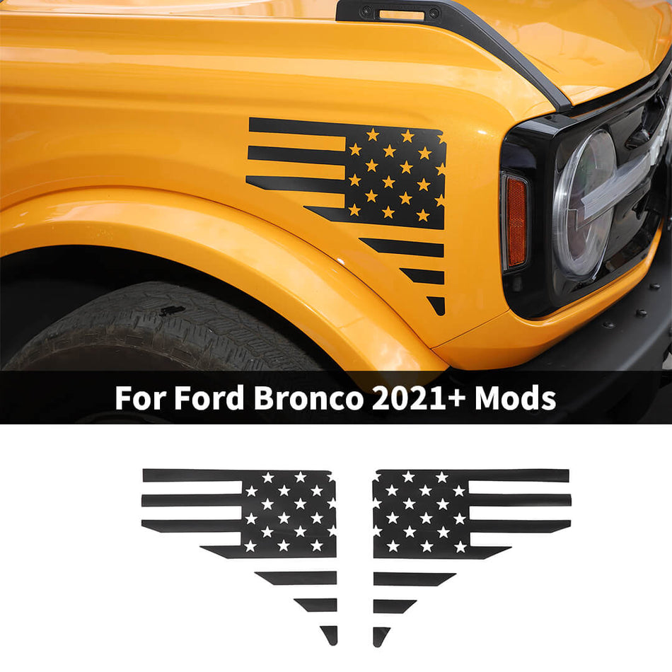 For 2021+ Ford Bronco Side Fender Leaf Air Vent Sticker Cover Trim (2 pcs)