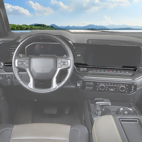 For 2022+ Chevy Silverado 18 x Inner Center Console Dash & Door Handle Trim Cover Kit