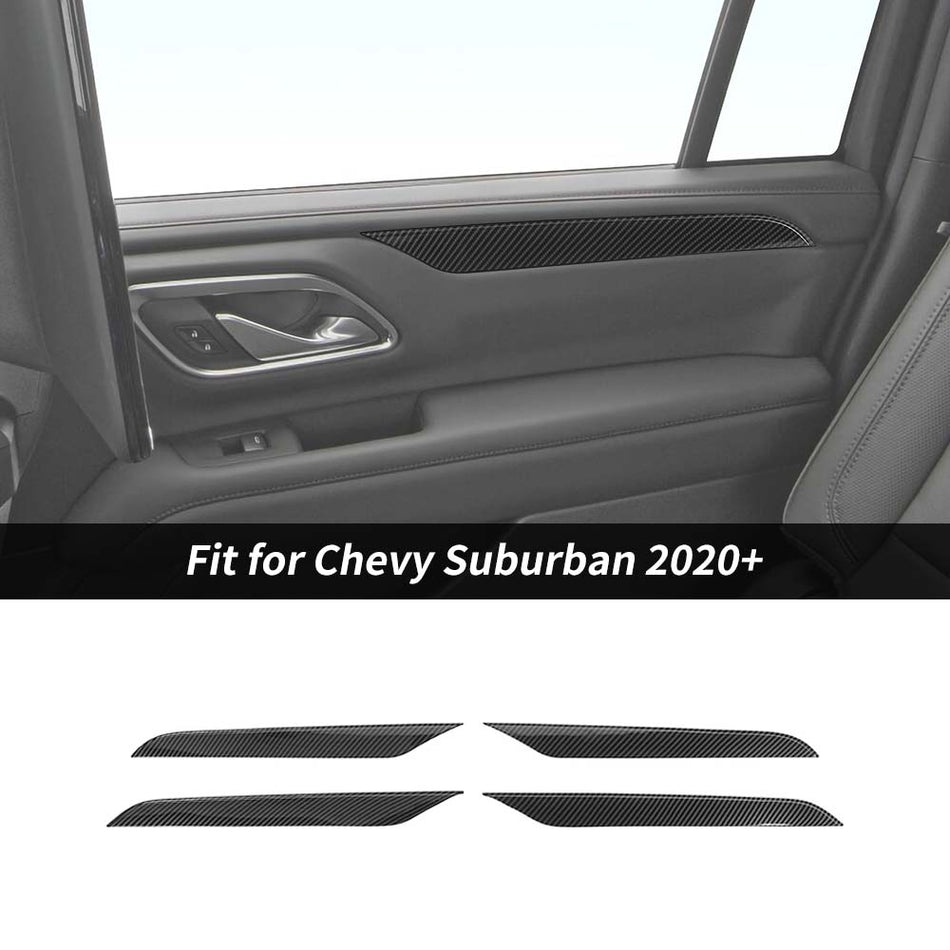 For 2021+ Chevy Suburban / Tahoe Interior Door Cover Trim Strip Carbon Fiber