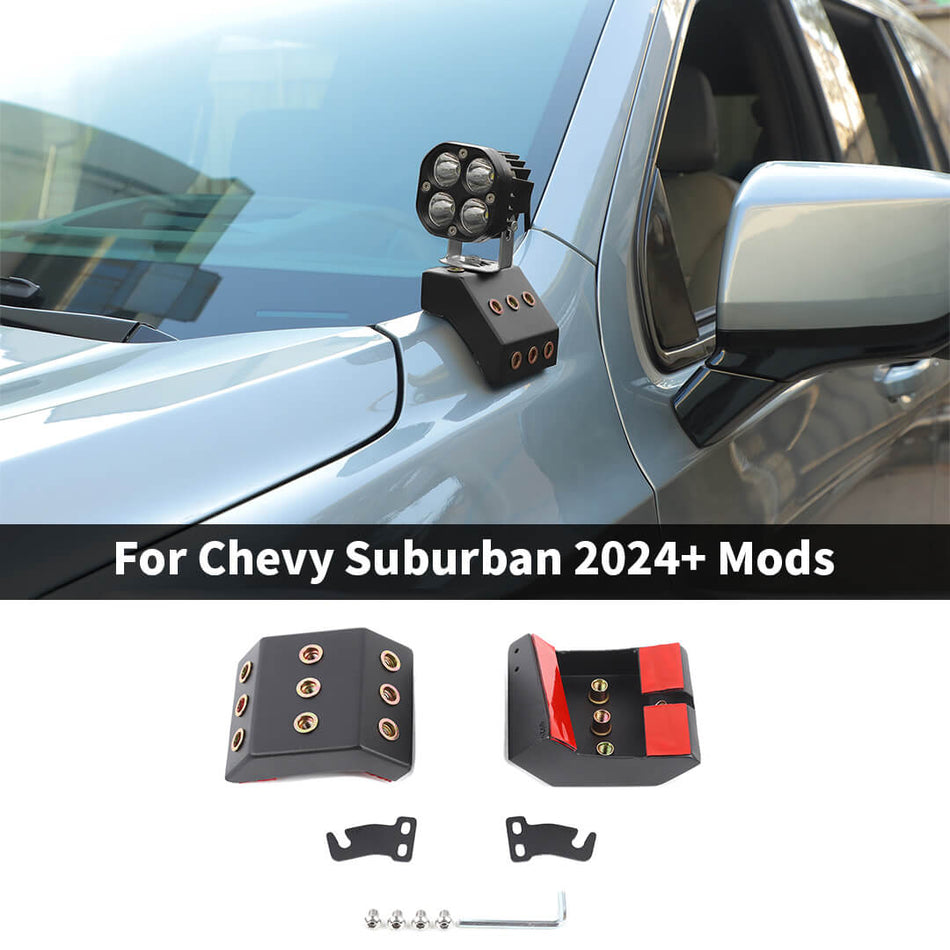 For 2024+ Chevy Suburban/GMC-YUKON/Tahoe Hood A-pillar Light Hood Mount Bracket Holder (2 pcs)