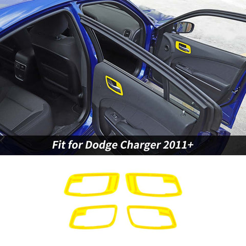 For 2011+ Dodge Charger 4 x Door Handle Bowls Cover Trim Decor Bezels