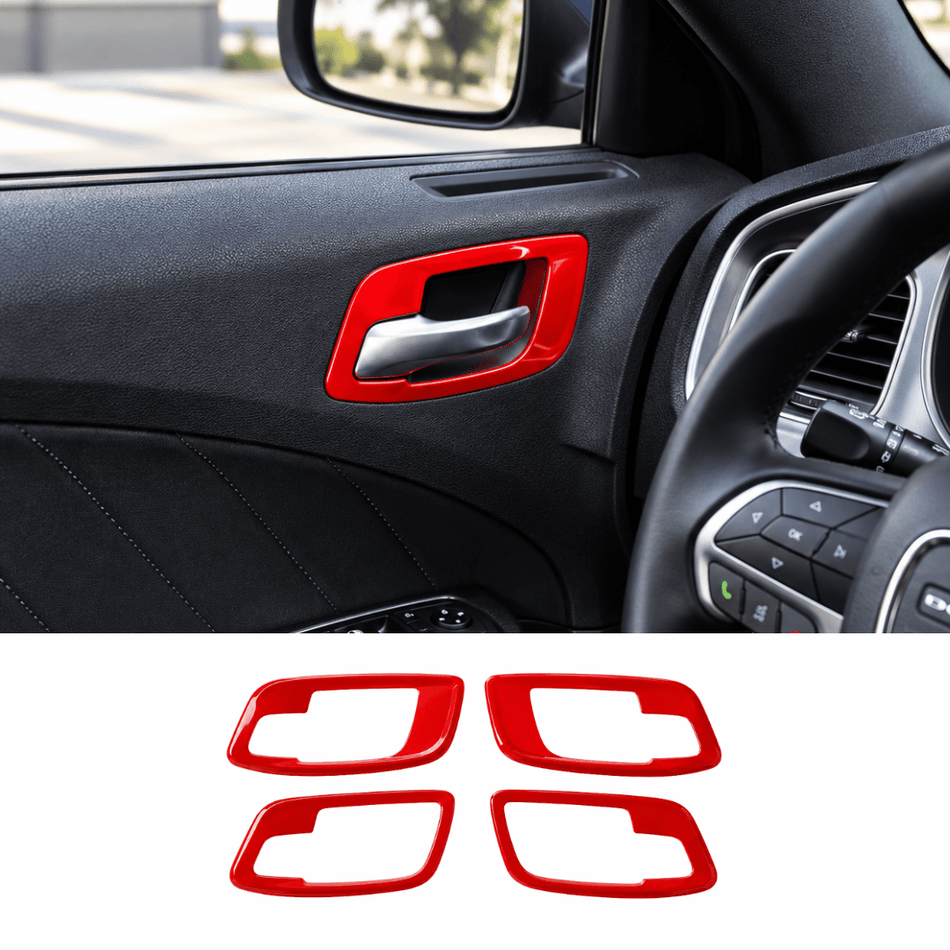 For 2011+ Dodge Charger 300C 4 x Door Handle Bowls Cover Trim Decor Bezels