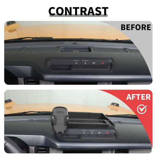 For 2021+ Ford Bronco Center Console Dash Storage Box Tray Phone Holder Stand Mount