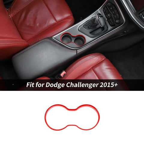 Front Cup Holder Ring Trim Decor Cover Bezel Fit For Dodge Challenger 2015+ Accessories | CheroCar