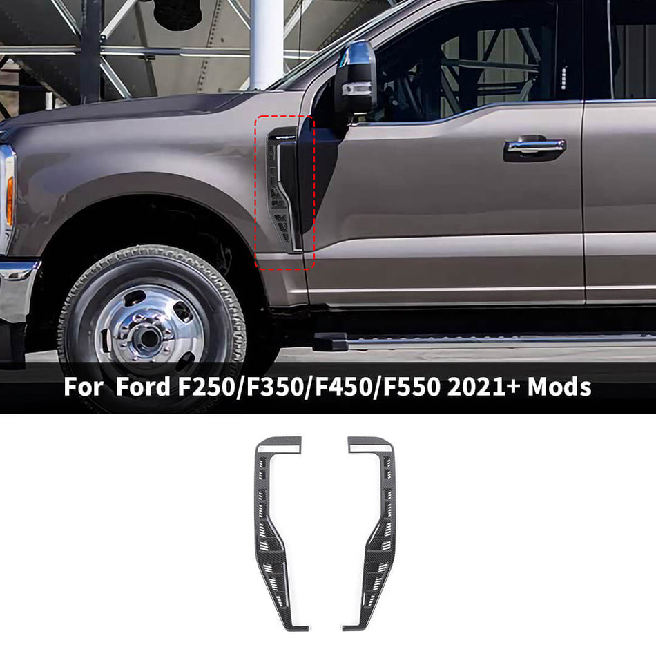 For 2021+ Ford F250/F350/F450/F550 Exterior Side Fender Air Vent Outlet Trim Cover (2 pcs)