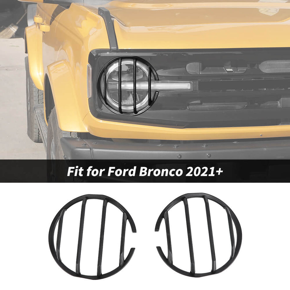 For 2021+ Ford Bronco Front Headlight Trim Cover Guard Protect
